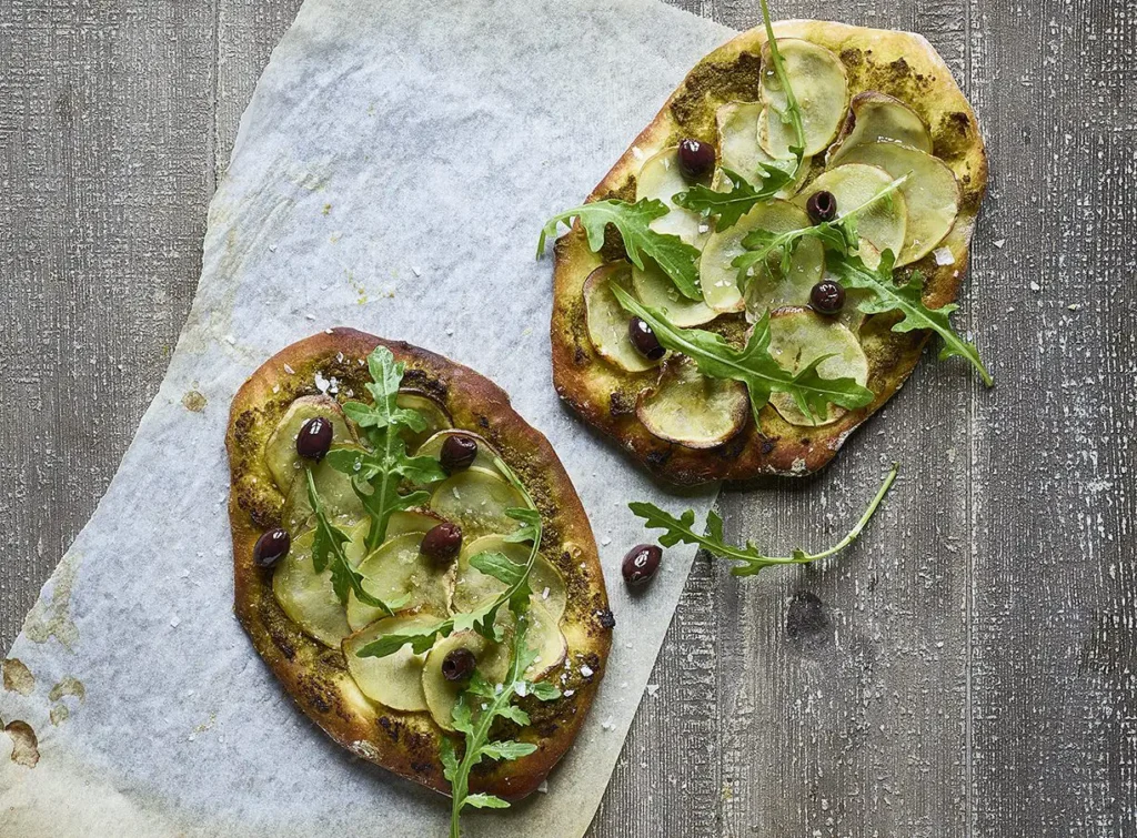 Kartoffelpizza med Mascarpone og Mozzarella