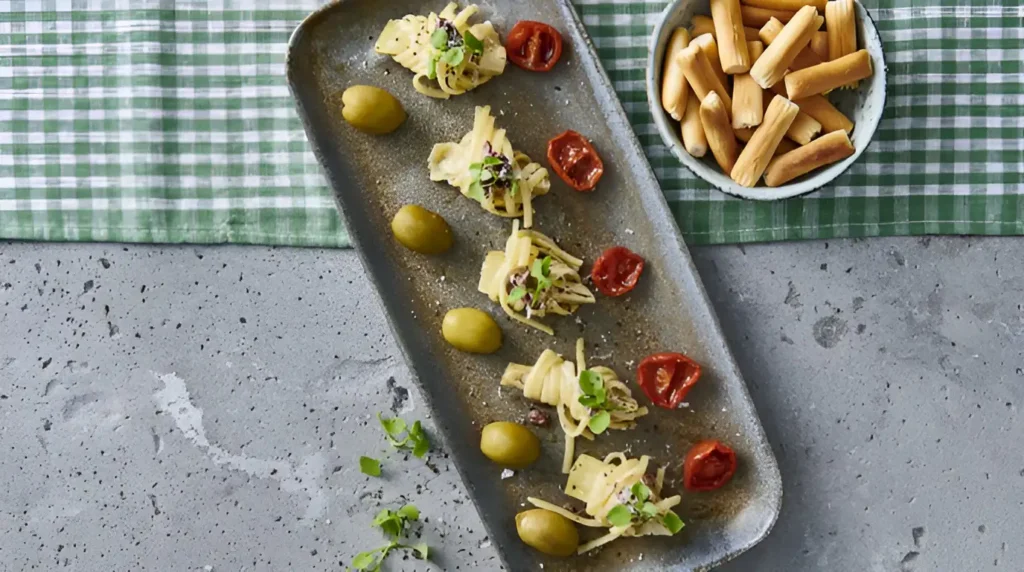 Linguine Snack med Grillede Artiskokker og Olivendrys